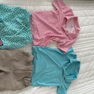 Vineyard Vines 2T boys bundle: pink and Blue Polo Shirts with Shorts and Swim